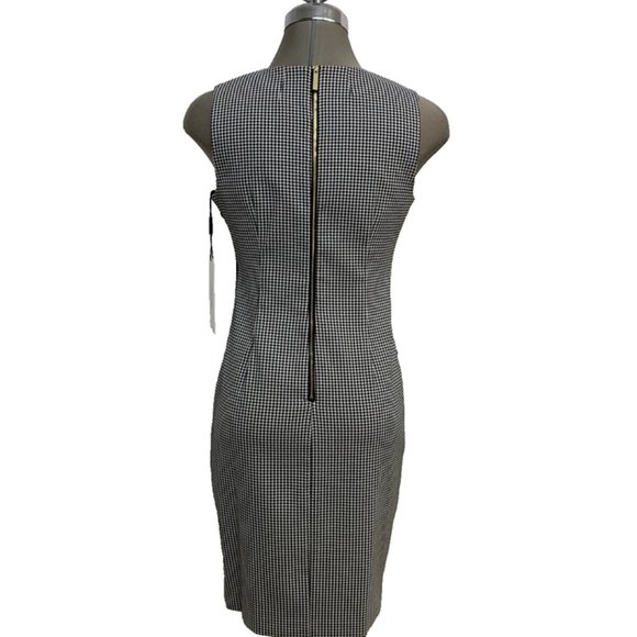 New Calvin Klein Elegant Houndstooth Timeless Sheath Dress - Picture 3 of 7